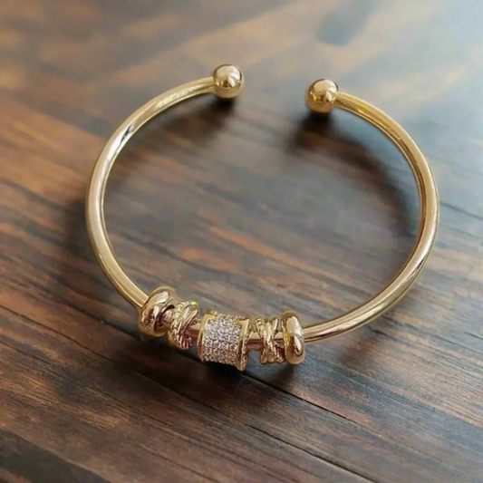 Adjustable Bracelet with Golden Charms